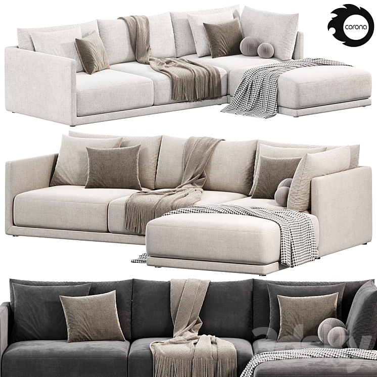 Build Your Own Melbourne Sectional Sofa by westelm 3DS Max Model - thumbnail 1