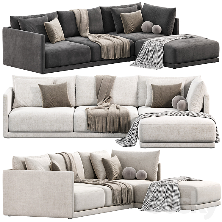 Build Your Own Melbourne Sectional Sofa by westelm 3DS Max Model - thumbnail 2