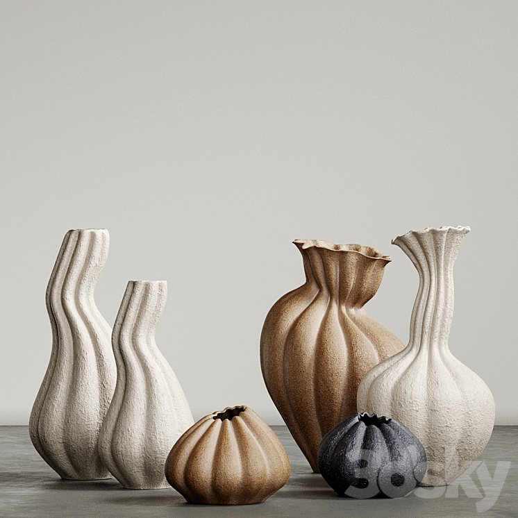 Set of decorative vases MALENE KNUDSEN 3DS Max - thumbnail 2