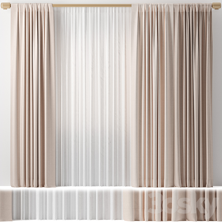 Curtains 02 3D Model