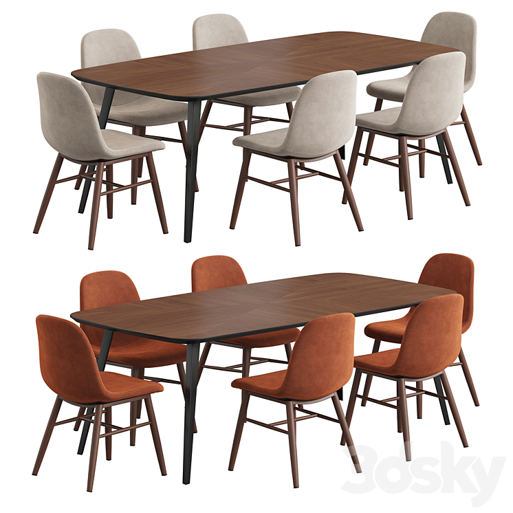 La Redoute Watford Polina Dining set Table + Chair 3D model