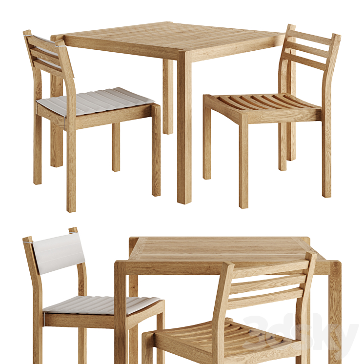 AH902 and AH501 Outdoor Dining Set by Carl Hansen 3DS Max Model - thumbnail 1