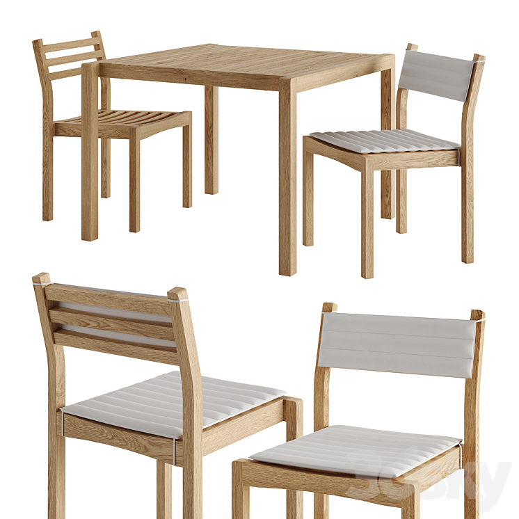 AH902 and AH501 Outdoor Dining Set by Carl Hansen 3DS Max Model - thumbnail 2