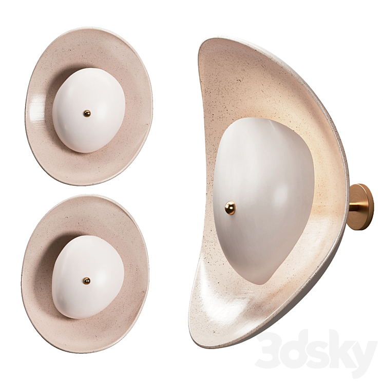 Set of 2 Free Form Wall Sconces by Elsa Foulon 3D Model