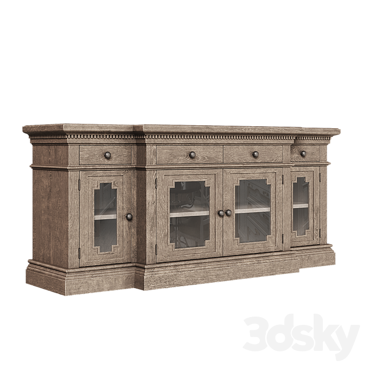 OM Media console with glass doors 180 St. James 3D Model