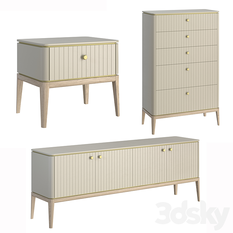 nightstand chest of drawers TV stand Milano MR.Room. Inmyroom 3DS Max Model - thumbnail 2