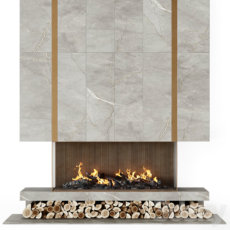 Fireplace modern 101 3DS Max Model - thumbnail 2