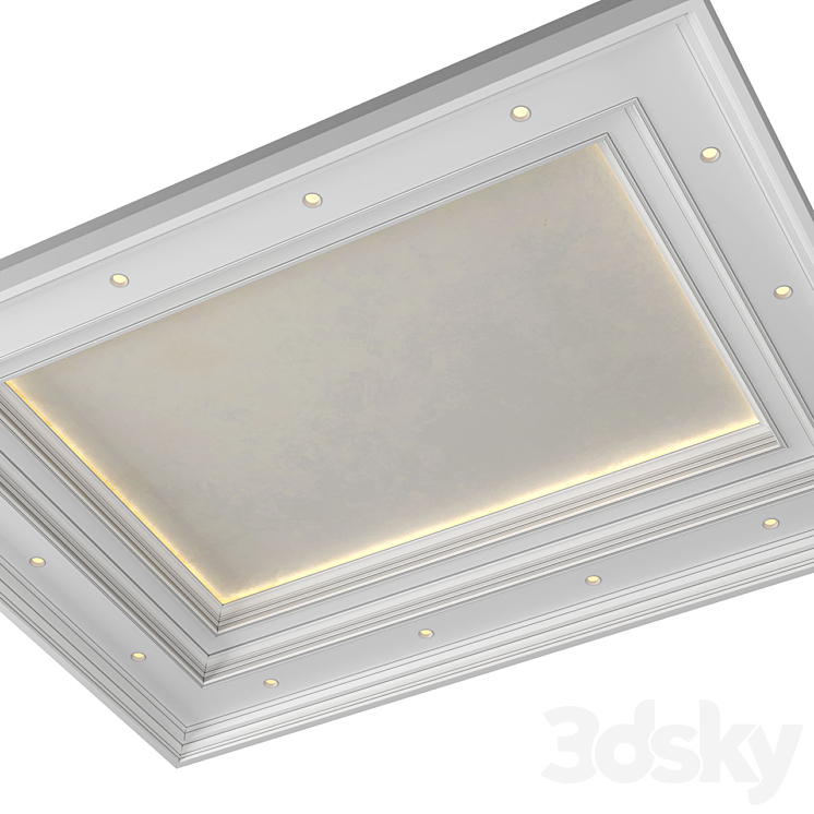Art Deco coffered illuminated ceiling.Modern coffered illuminated ceiling 3D Model Free
