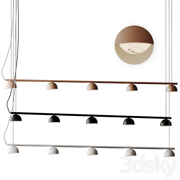 Blush Rail 5 Ceiling Lamp from Northern 3DS Max Model - thumbnail 1