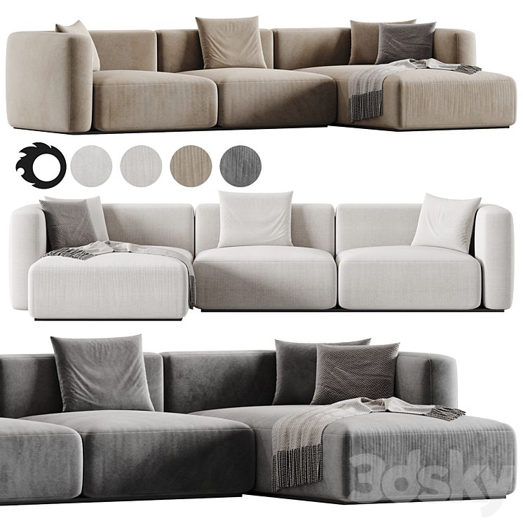 Shanghai Sofa 1 By Poliform 3DS Max Model - thumbnail 2