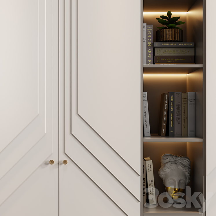 Neoclassical wardrobe 40 3D Model