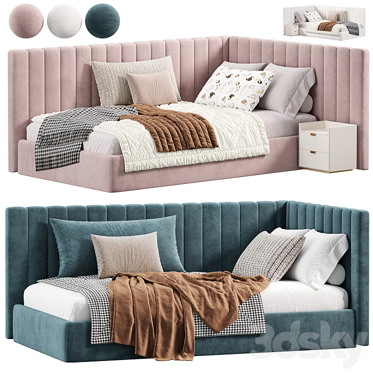 Sofa bed Avalon Upholstered by pbteen 3D Model