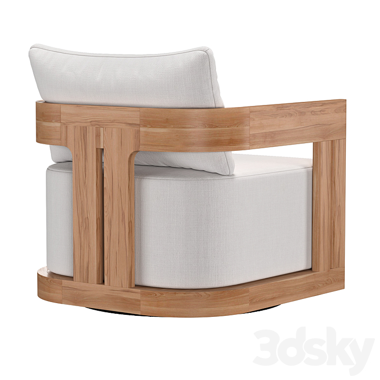 MATIRA TEAK SWIVEL LOUNGE CHAIR Arm chair 3D model