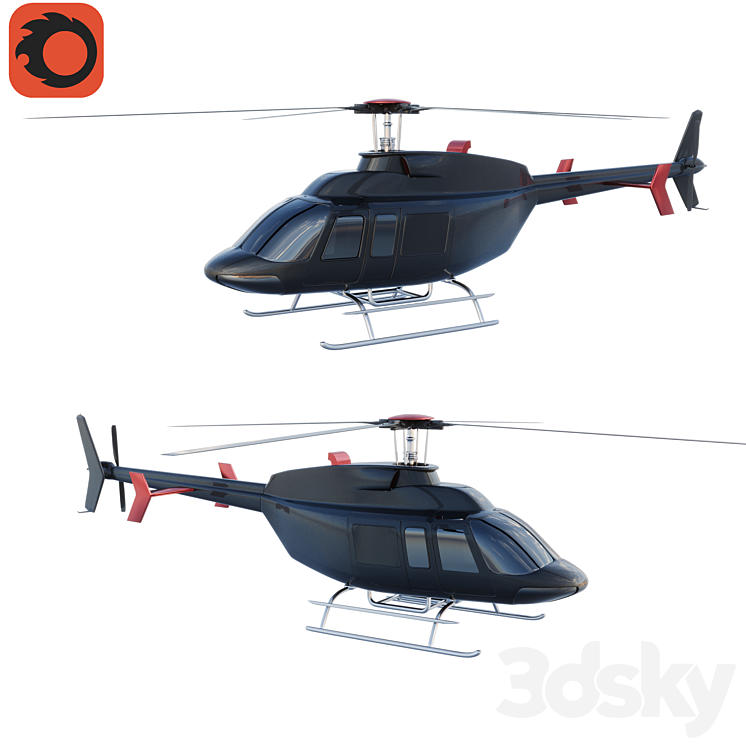 Helicopter Bell 407 3D Model