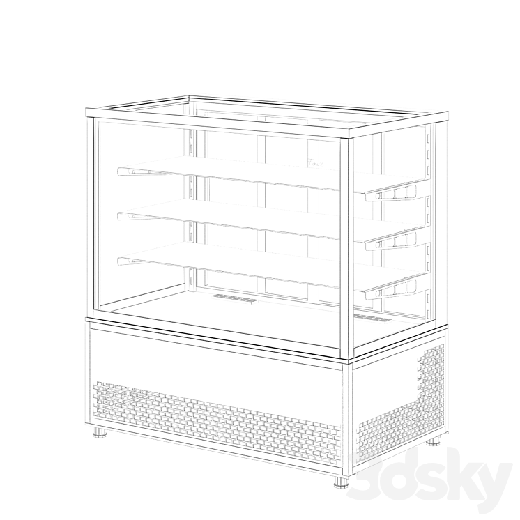 Floor refrigerated display case Finist JOBS 1200x700x1260 3D Model Free