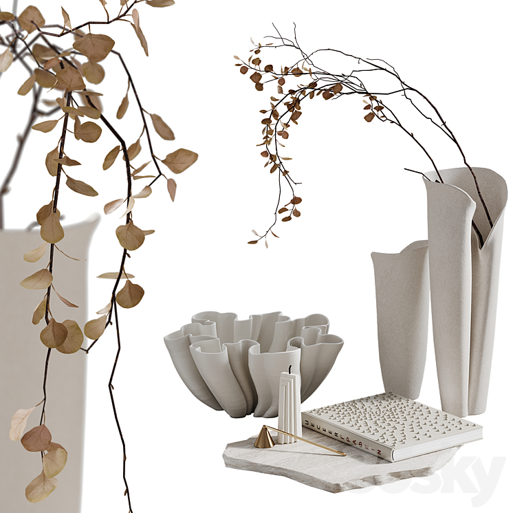 Decorative set White 3DS Max - thumbnail 1