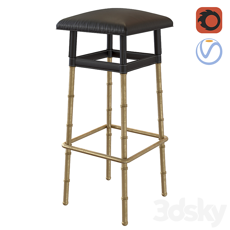 BAR STOOL PRINCESS Eichholtz 3D Model