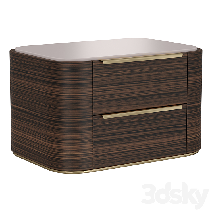 Bamboo bedside table 3DS Max Model - thumbnail 1