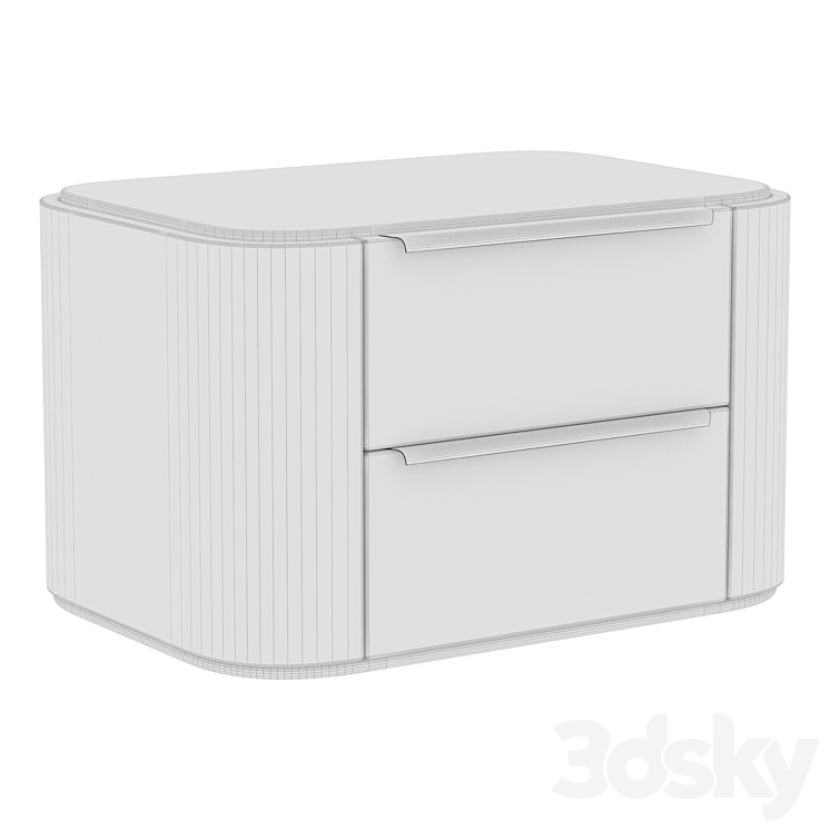 Bamboo bedside table 3DS Max Model - thumbnail 2