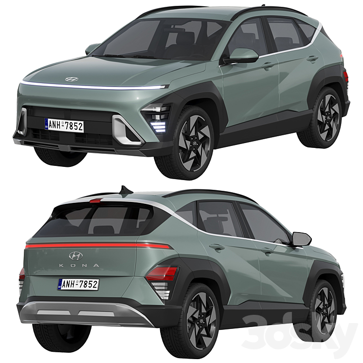 Hyundai Kona 2024 3D Model Free