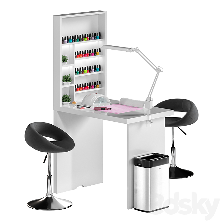 Manicure table 3DS Max Model - thumbnail 1