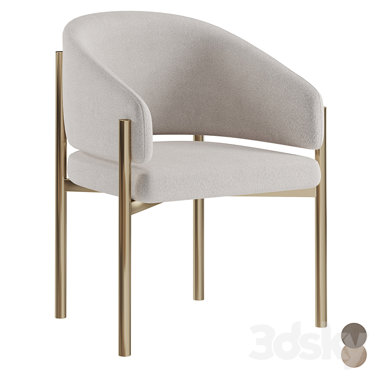 Solana Dining Chair 3DS Max Model - thumbnail 1