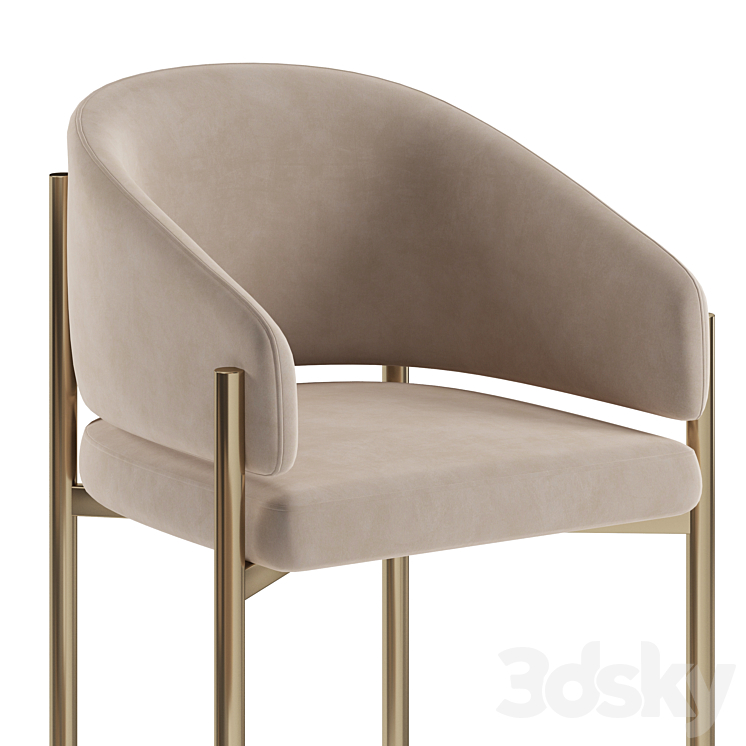 Solana Dining Chair 3DS Max Model - thumbnail 2