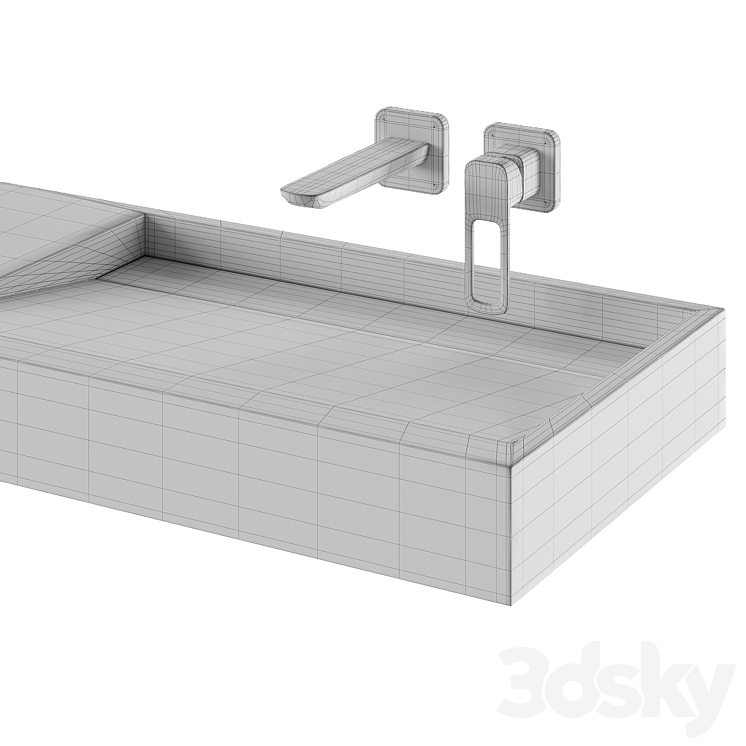 Stylish washbasins 3DS Max Model - thumbnail 2