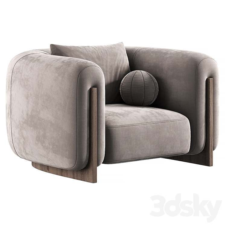 Minuit Armchair by stephane parmentier armchairs 3DS Max Model - thumbnail 2