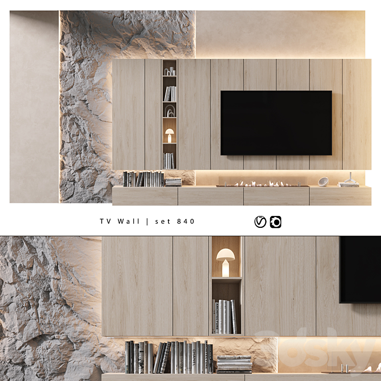 TV Wall | set 840 3D Model
