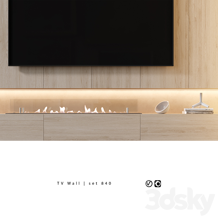 TV Wall | set 840 3DS Max - thumbnail 2