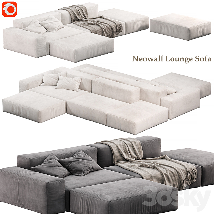Neowall Lounge Sofa N2 by livingdivani 3DS Max - thumbnail 1