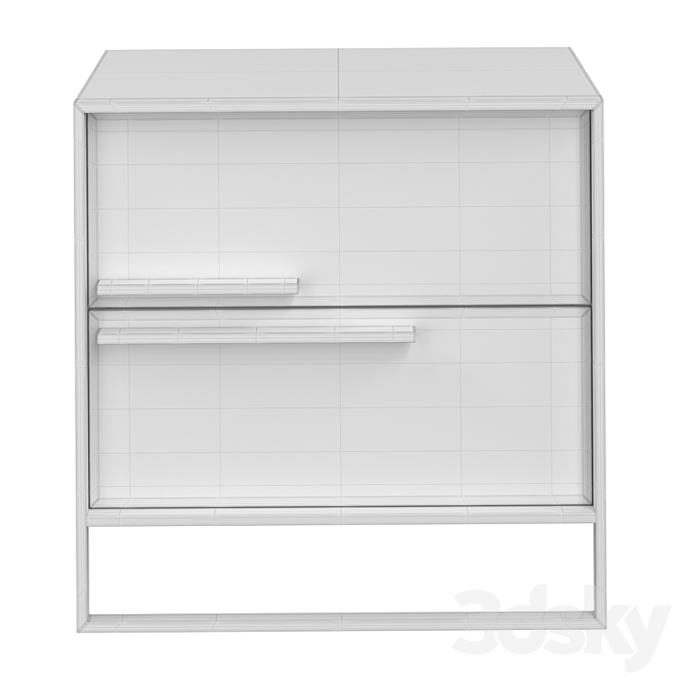 Contemporary Italy Design 2 Drawer 3D Model Free