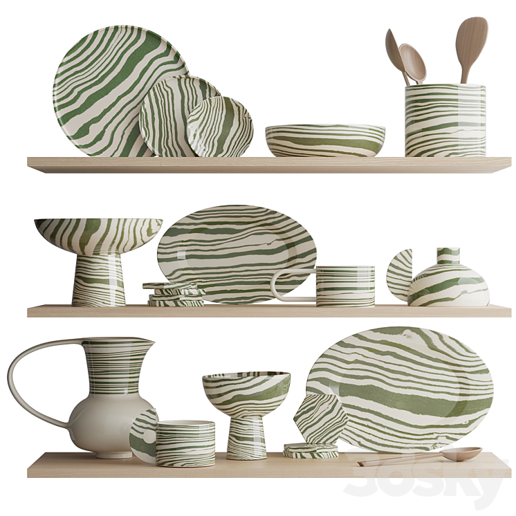 Set of dishes 3D Model