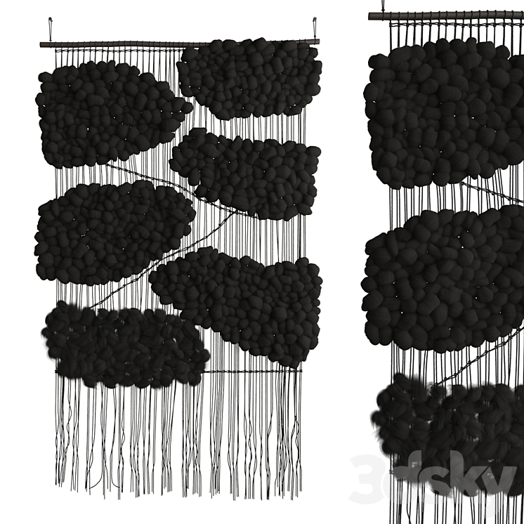 Tapestry Cloud Black by Helen Loom 3D Model