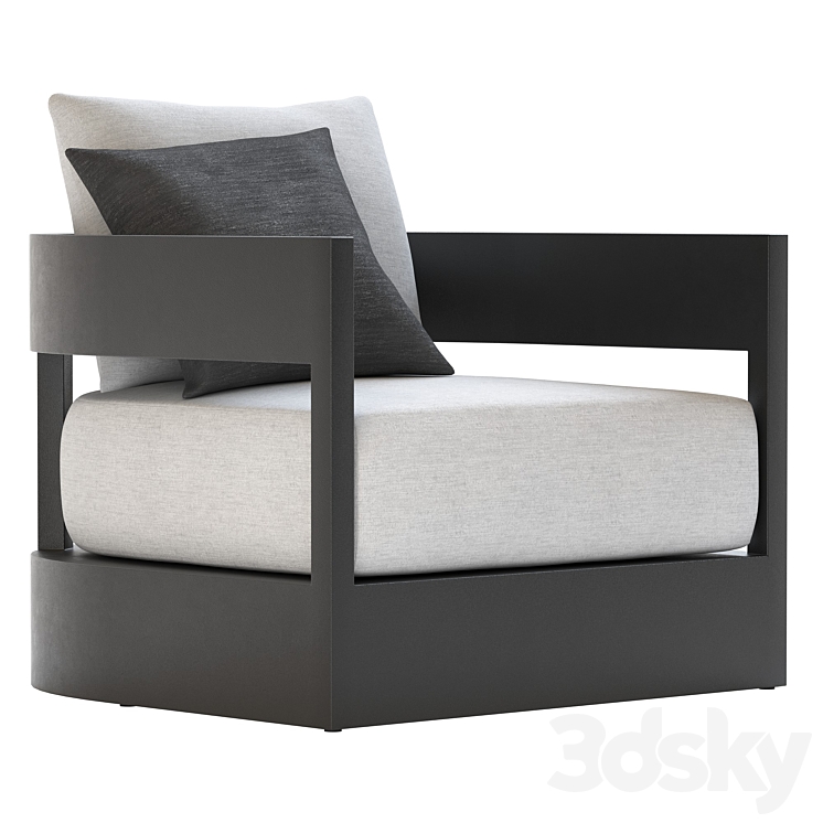 Balmain swivel lounge chair RH Arm chair 3D model