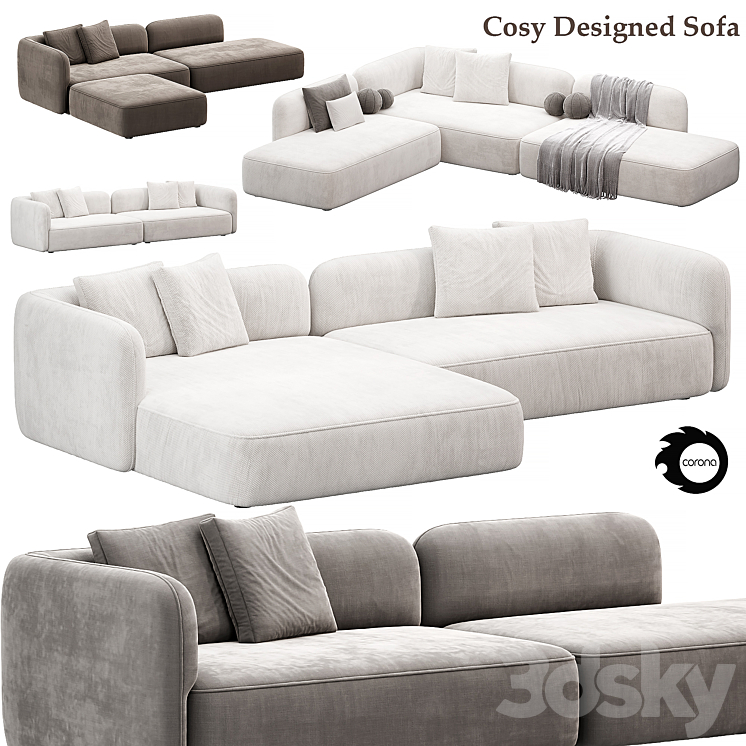 Cozy Sofa Designed by Francesco Rota sofas 3DS Max - thumbnail 1