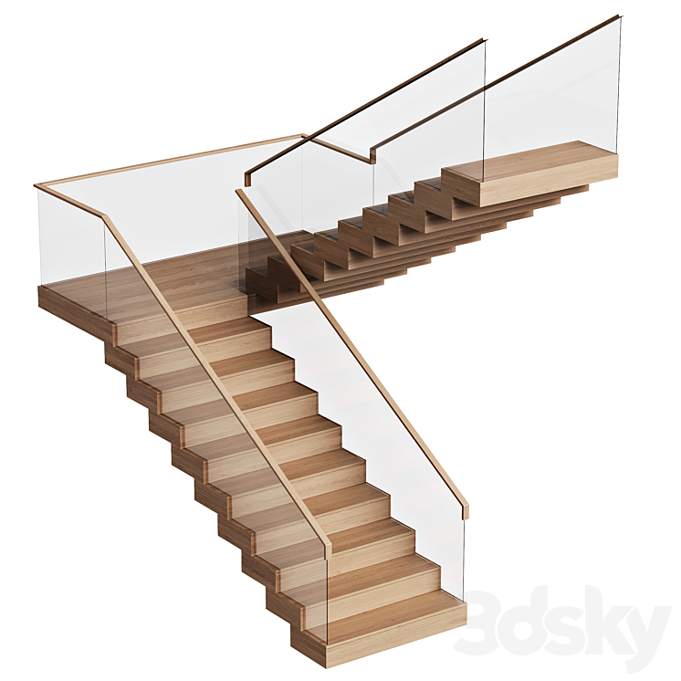 Stairs wooden 3D Model