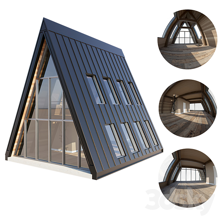 A-Frame Forest House 3D Model
