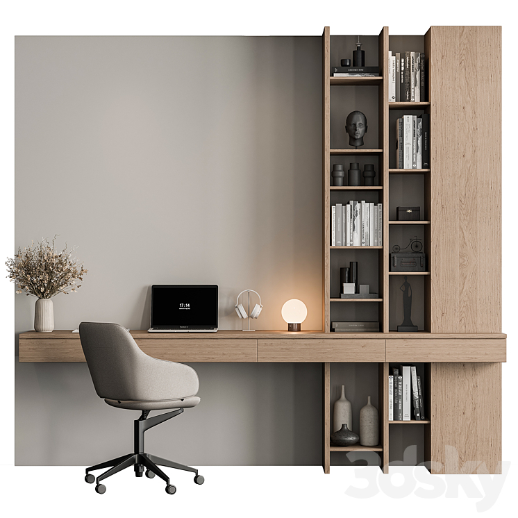 Home Office Set – Office Furniture 450 3DS Max Model - thumbnail 1