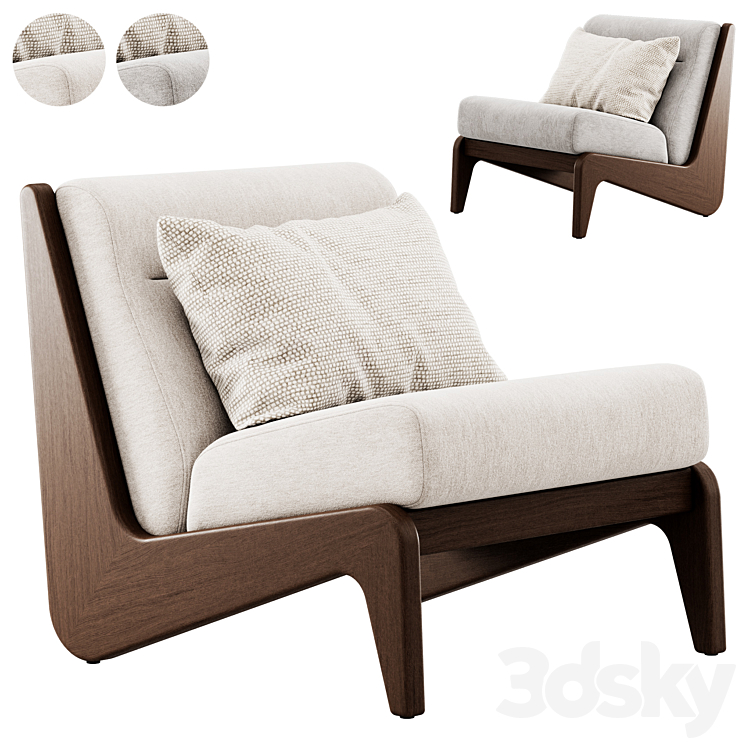 Wooden armchair Fletcher by Soho Home 3D Model