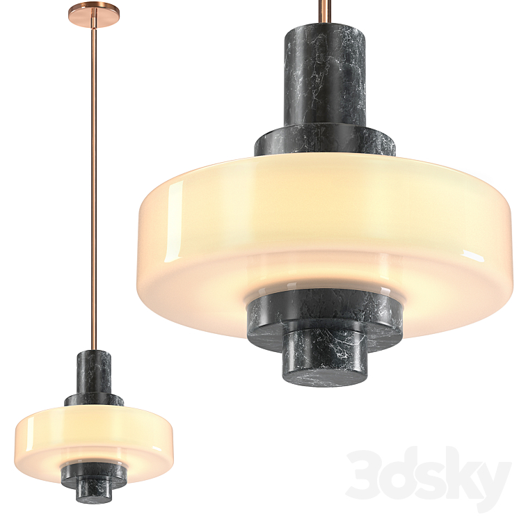 CB2 Mercury Green Marble Pendant Light Pendant light 3D model