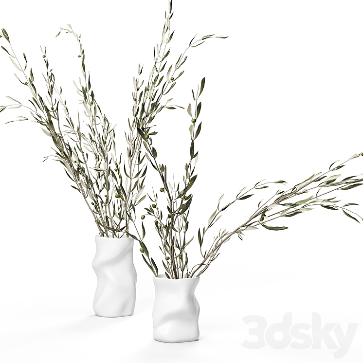Collapse vase by Menu with branches 3DS Max Model - thumbnail 2