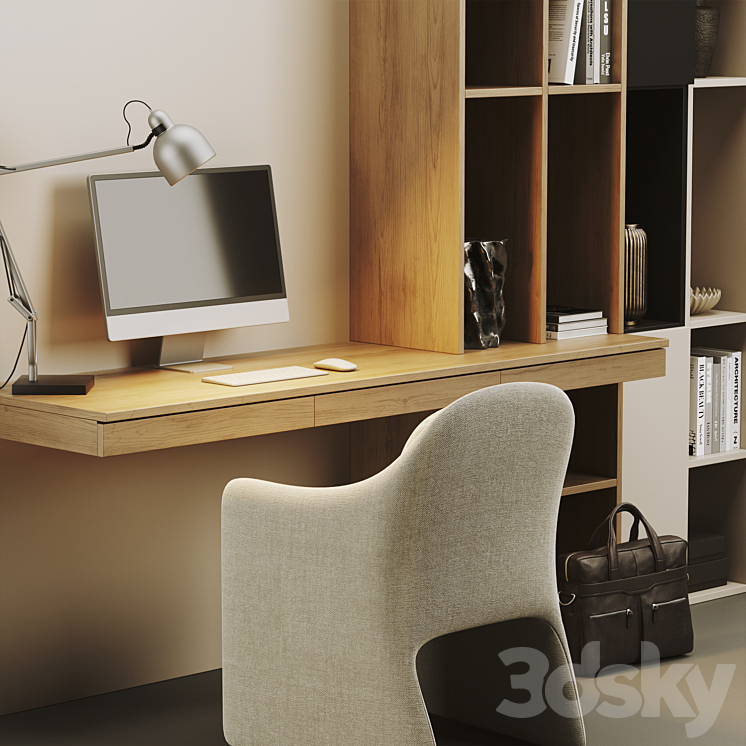 Home Office Set 3DS Max Model - thumbnail 2