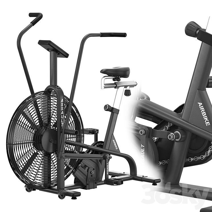 Airbike DHZ X-8860 exercise bike 3DS Max Model - thumbnail 2