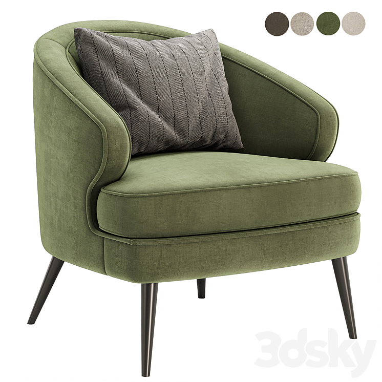 peter arm chair 3DS Max - thumbnail 2