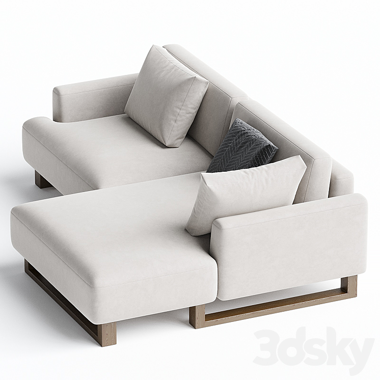 Onte Corner sofa Bucle White 3DS Max Model - thumbnail 2