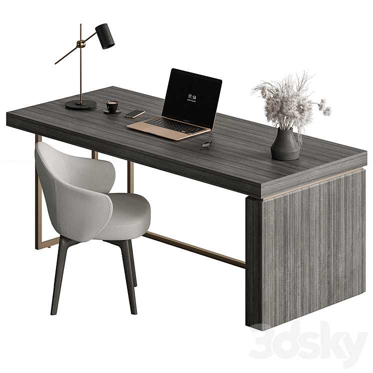 Writing Table – Office Furniture 448 3DS Max - thumbnail 2