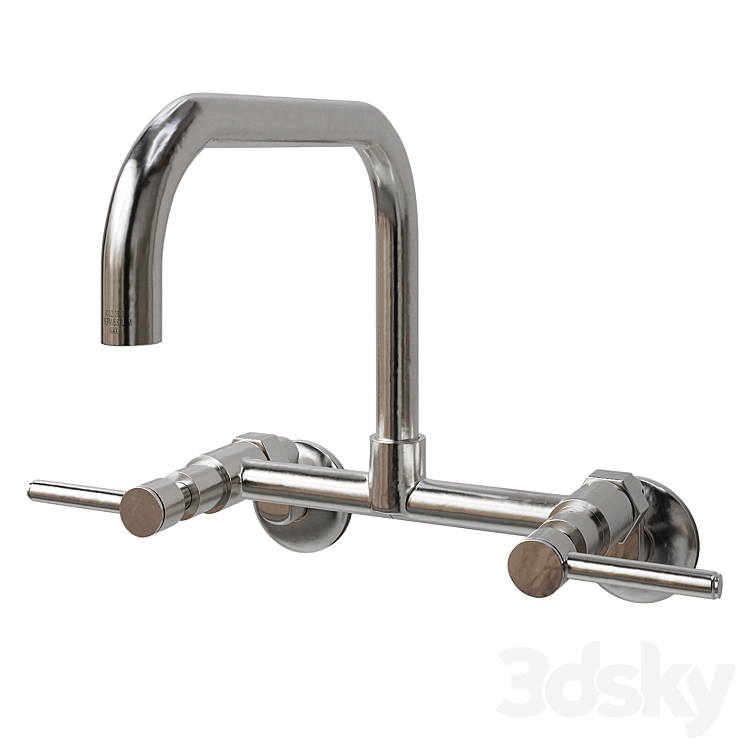 CONCORD TWO-HANDLE 2-HOLE WALL MOUNT KITCHEN FAUCET(KS813SB) 3D Model