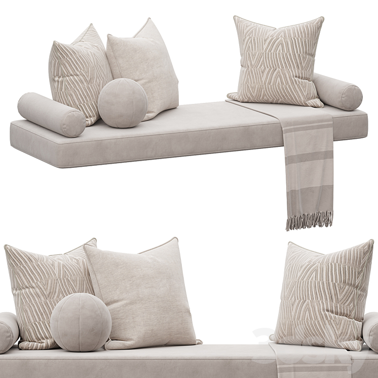 Set of decorative pillows 006 3D Model Free